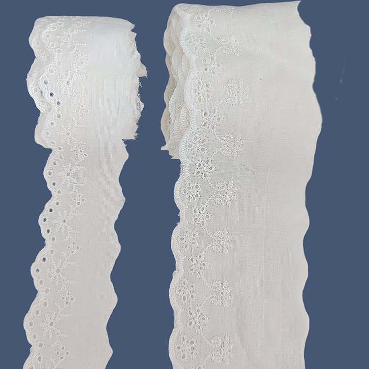 2024 New DIY Design Lace Milk White Mesh Fabric Embroidery for Garment Lace Trim and Accessories