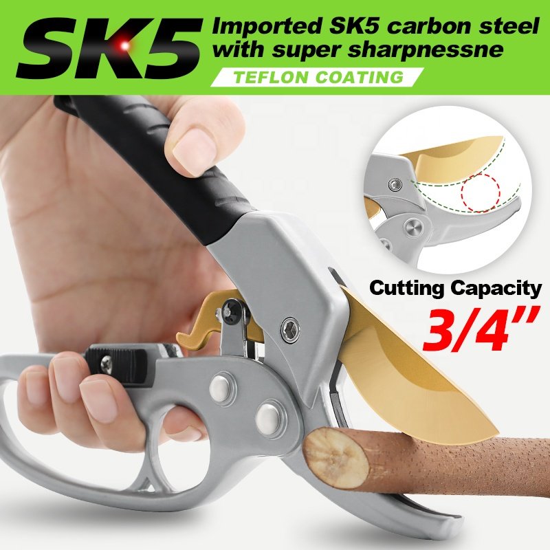 SUNSHINE Handheld Plant Branch Fruit Flower Trim Straight Curved Blade Garden Pruning Shears Garden Scissors With Safety Lock