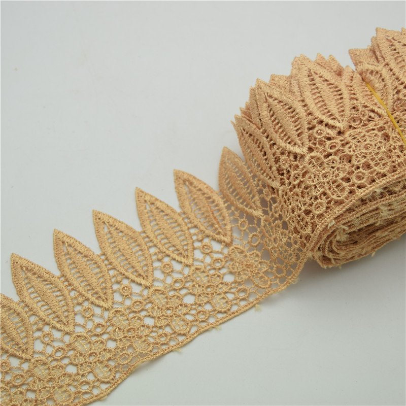 Polyester Embroidery Lace Designs Elegance Flower Lace Trim For Clothes