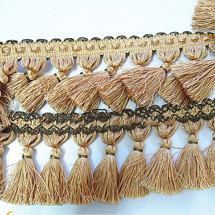Ethnic Fringe Tassel Pom Pom Lace Trim Border Tape Sequin Style Cushion Pillow Wedding Dress Dance Costume Garments Bags Machine