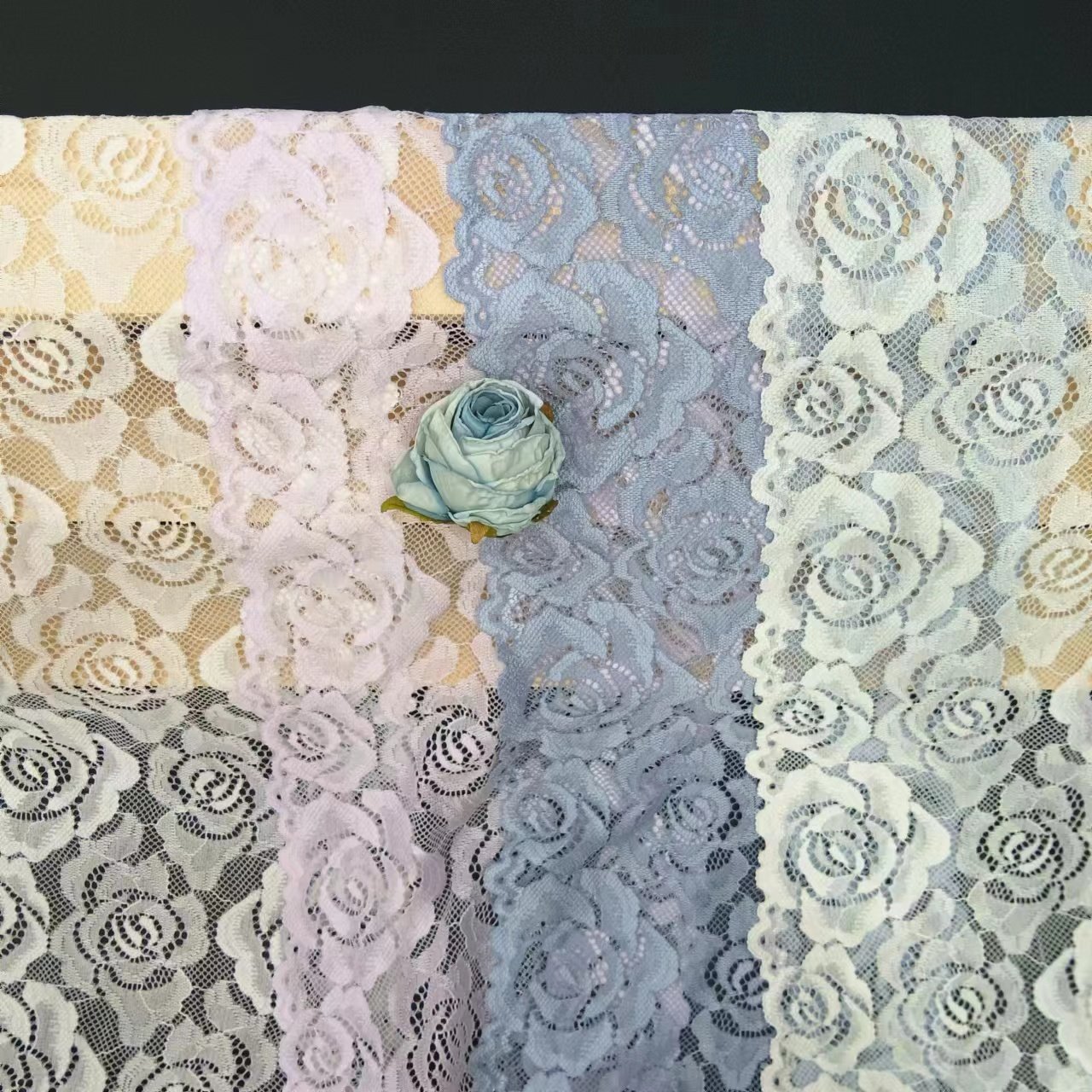 For Women&#39;s Sexy Underwear Decoration & Elastic Fabric Nylon Spandex Lace Trim Tulle Style White Roll Knitted 18cm Width