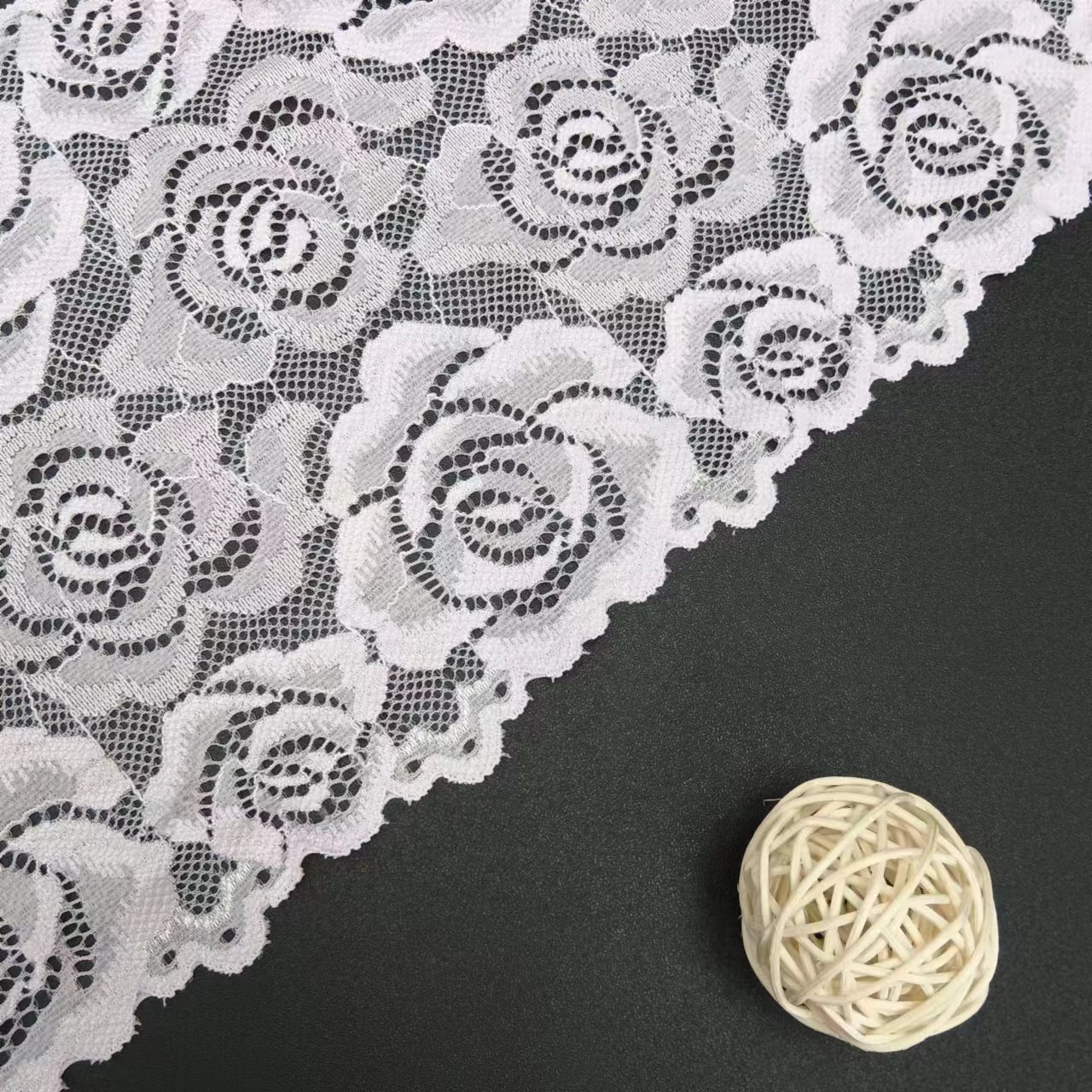 For Women&#39;s Sexy Underwear Decoration & Elastic Fabric Nylon Spandex Lace Trim Tulle Style White Roll Knitted 18cm Width