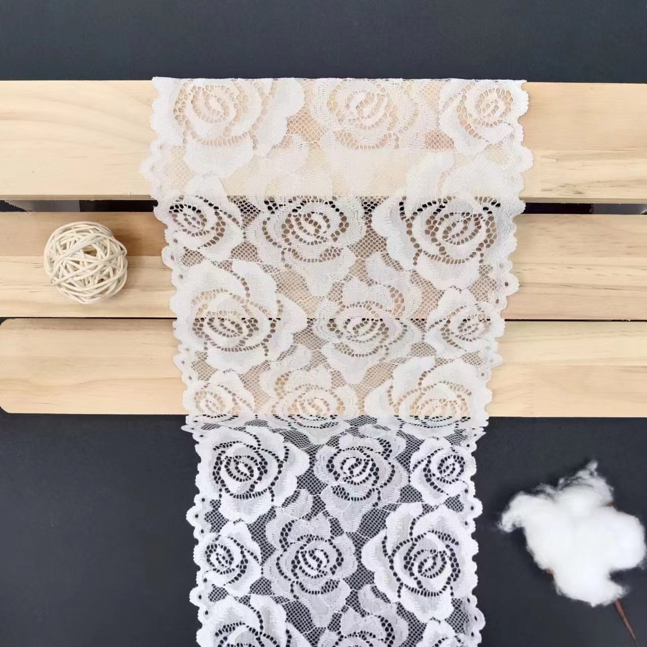 For Women&#39;s Sexy Underwear Decoration & Elastic Fabric Nylon Spandex Lace Trim Tulle Style White Roll Knitted 18cm Width