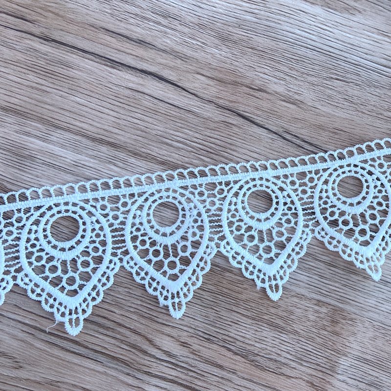 Zeal Wave Edge Fancy Milk Silk Lace Trim Crocheted Barcode Embroidery Wedding Dress Sewing Custom Decoration Designer