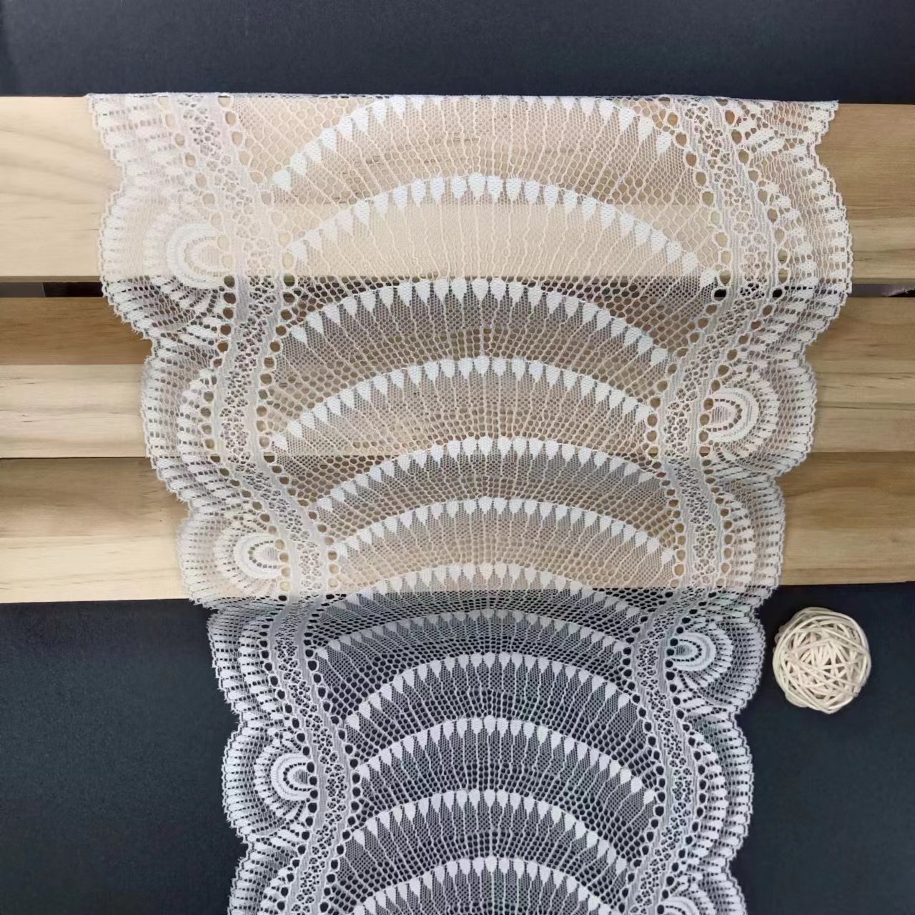 23 cm Elegant Soft White Voile Nylon Spandex Tulle Lace Trims Bridal Trimming Elastic Roll Knitted lace Ribbon