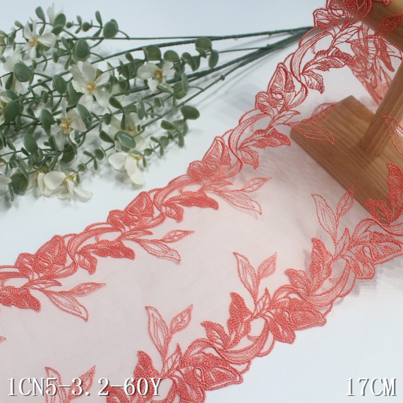17cm wide garment lingerie accessories embroidered lace mesh embroidery lace trim
