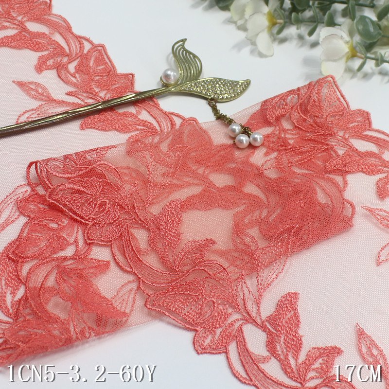 17cm wide garment lingerie accessories embroidered lace mesh embroidery lace trim