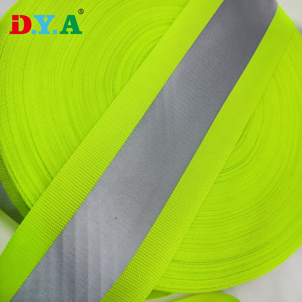 Colorful high visibility reflective polyester nylon webbing strap for warning safety clothing trim strip sew