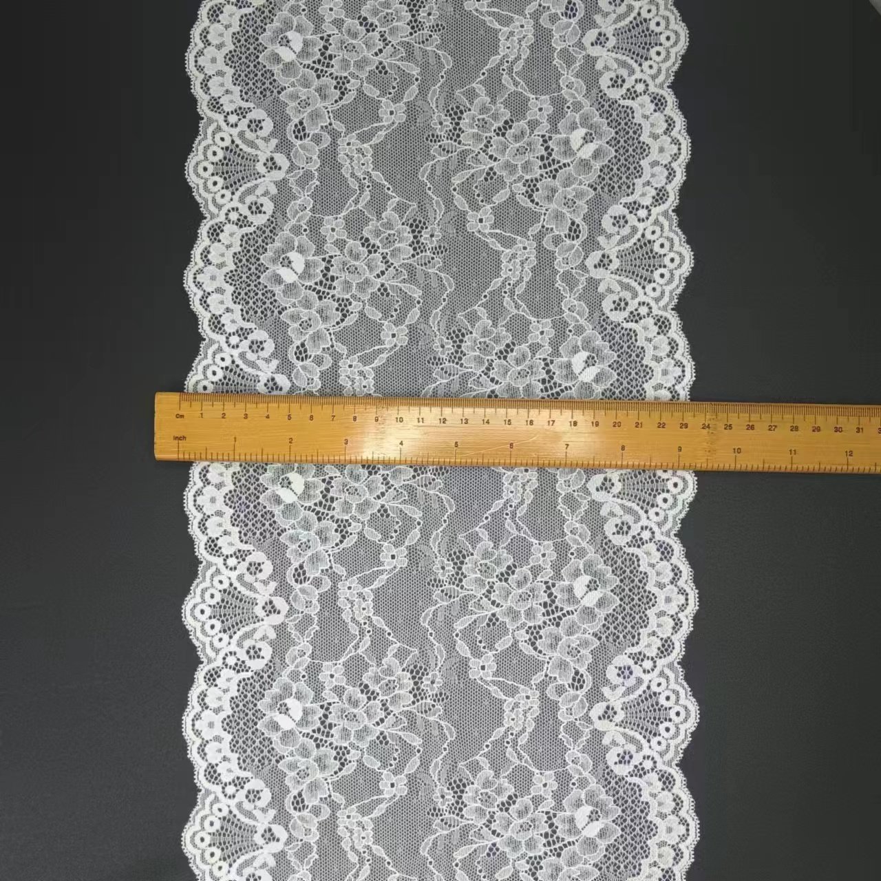 Women's Underwear White Nylon Spandex with Lace Trim Elastic Tulle Lace For Lingerie