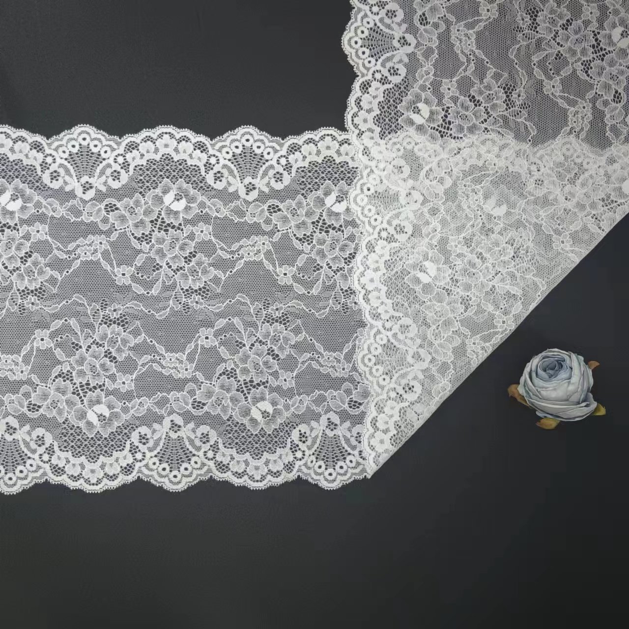 Women's Underwear White Nylon Spandex with Lace Trim Elastic Tulle Lace For Lingerie
