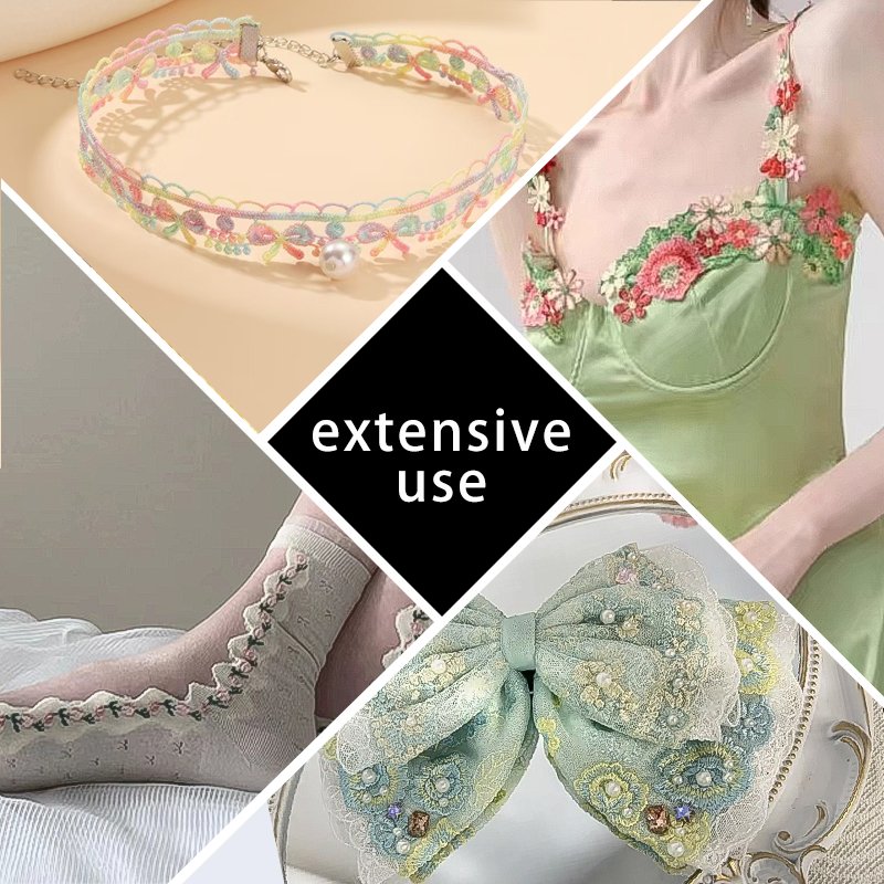 Fashionable purple lace handmade toy decoration wedding dress embroidery lace decoration trim