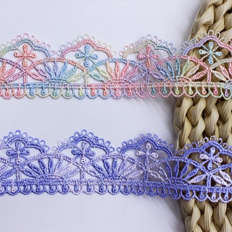 Fashionable purple lace handmade toy decoration wedding dress embroidery lace decoration trim