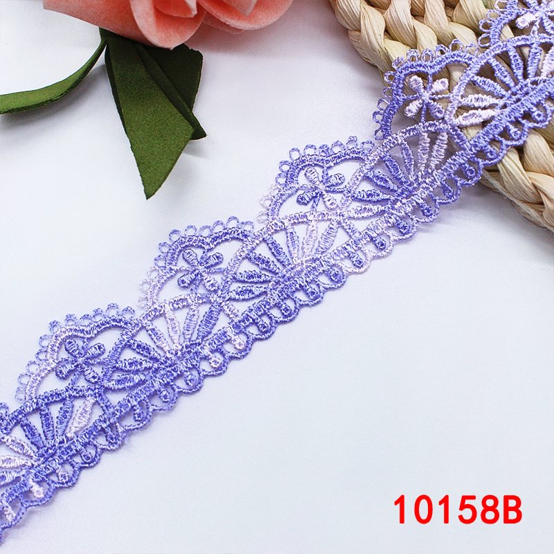 Fashionable purple lace handmade toy decoration wedding dress embroidery lace decoration trim