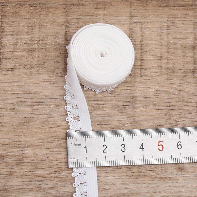 Wholesale 1.1CM Elastic High Elastic Nylon Teeth Thin Knitted Lingerie Trim Elastic Band for Women Waist Customized Underwear
