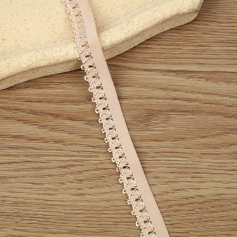 Wholesale 1.1CM Elastic High Elastic Nylon Teeth Thin Knitted Lingerie Trim Elastic Band for Women Waist Customized Underwear