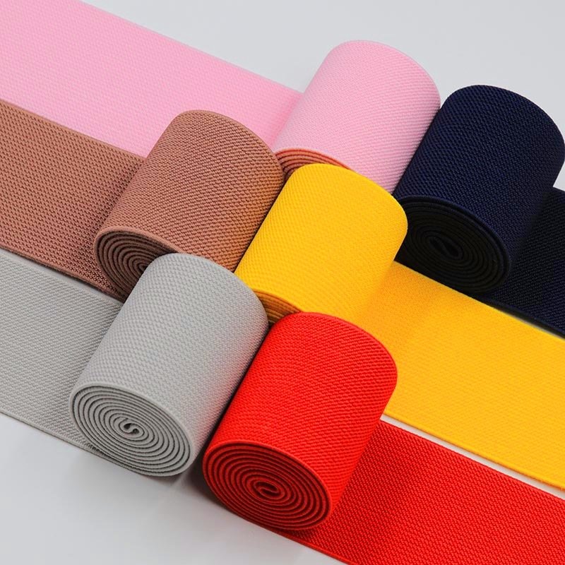 Wholesale Custom Eco-Friendly Spandex High Elastic Nylon Elastic Bands Solid Color Jacquard Elastic Band