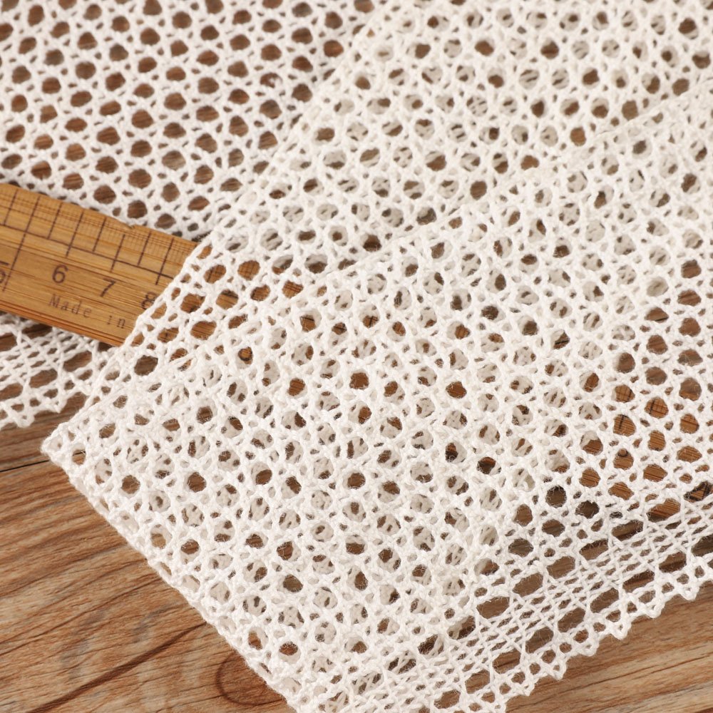 high quality soft trim 100% cotton lace mesh eyelet Crochet lace trim for women clothing