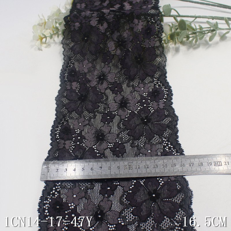 Factory Direct Sales Elastic Lace Trim Nylon Spandex 17cm Warp Knitted Lace for Women Underwear