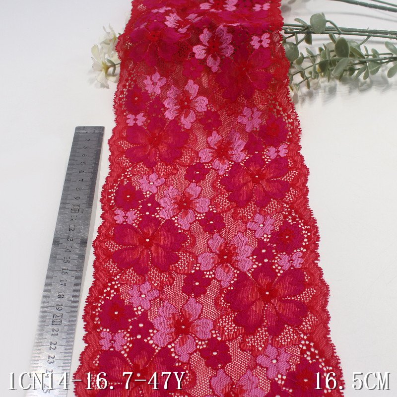Factory Direct Sales Elastic Lace Trim Nylon Spandex 17cm Warp Knitted Lace for Women Underwear