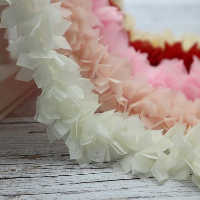 Chiffon Cluster Flowers Lace Dress Decoration,Chiffon Flower Lace Trim for garment accessories