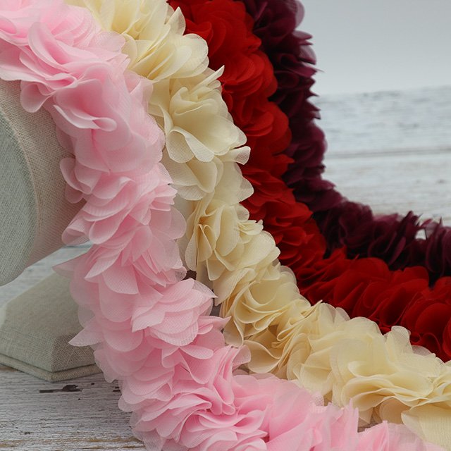 Chiffon Cluster Flowers Lace Dress Decoration,Chiffon Flower Lace Trim for garment accessories