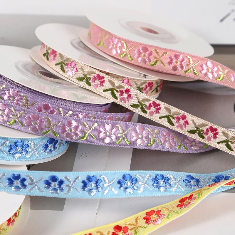 1cm custom polyester jacquard ethnic ribbon trim