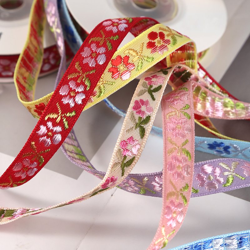 1cm custom polyester jacquard ethnic ribbon trim