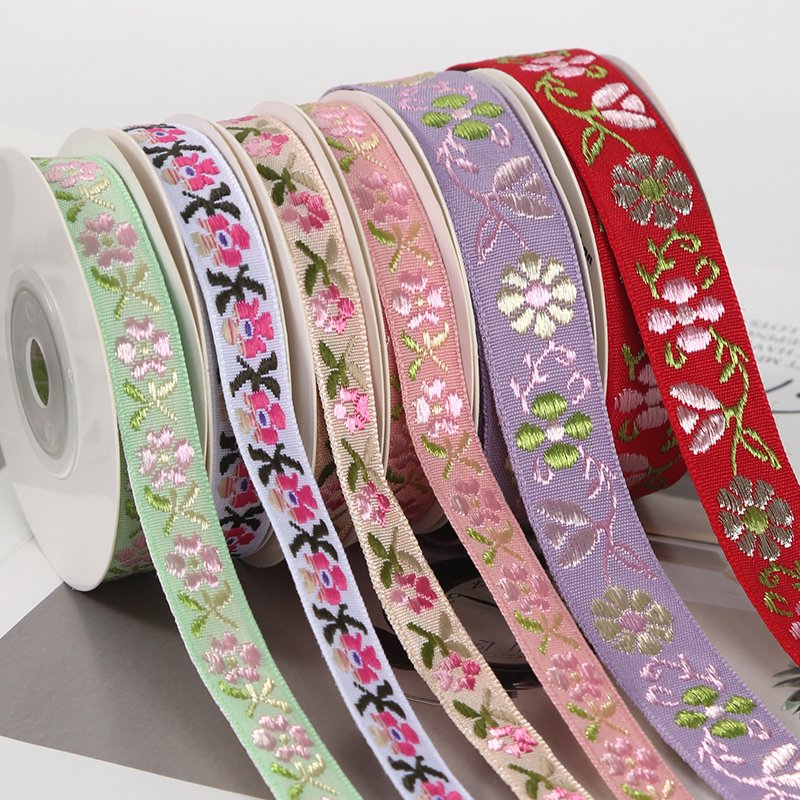 1cm custom polyester jacquard ethnic ribbon trim