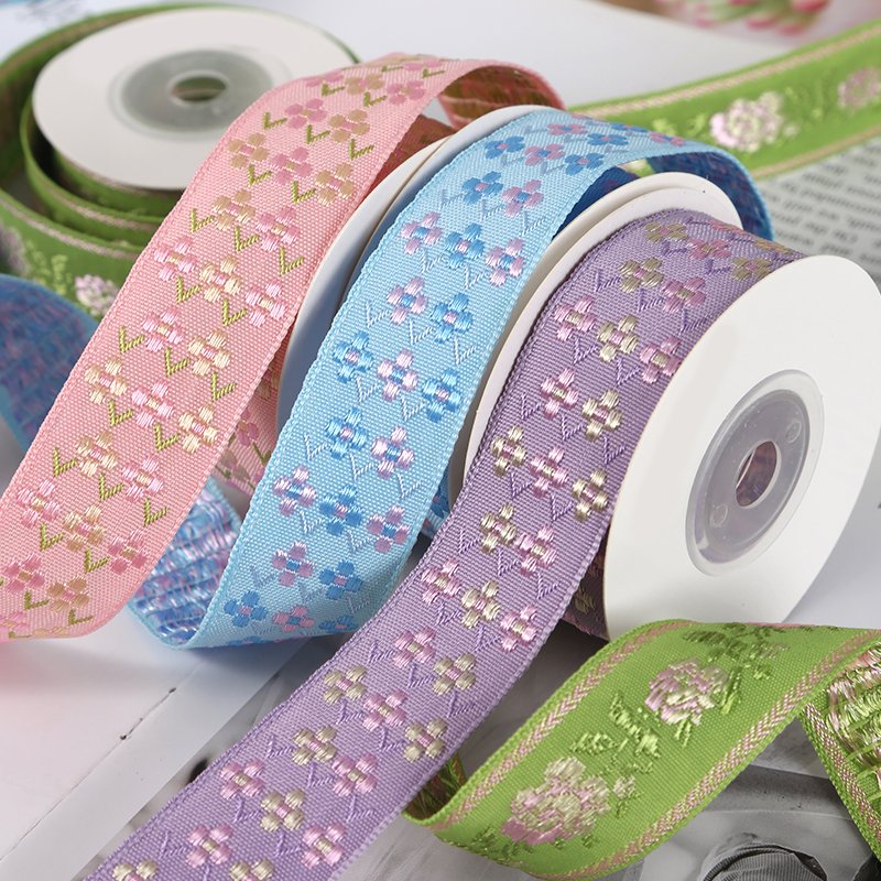 1cm custom polyester jacquard ethnic ribbon trim