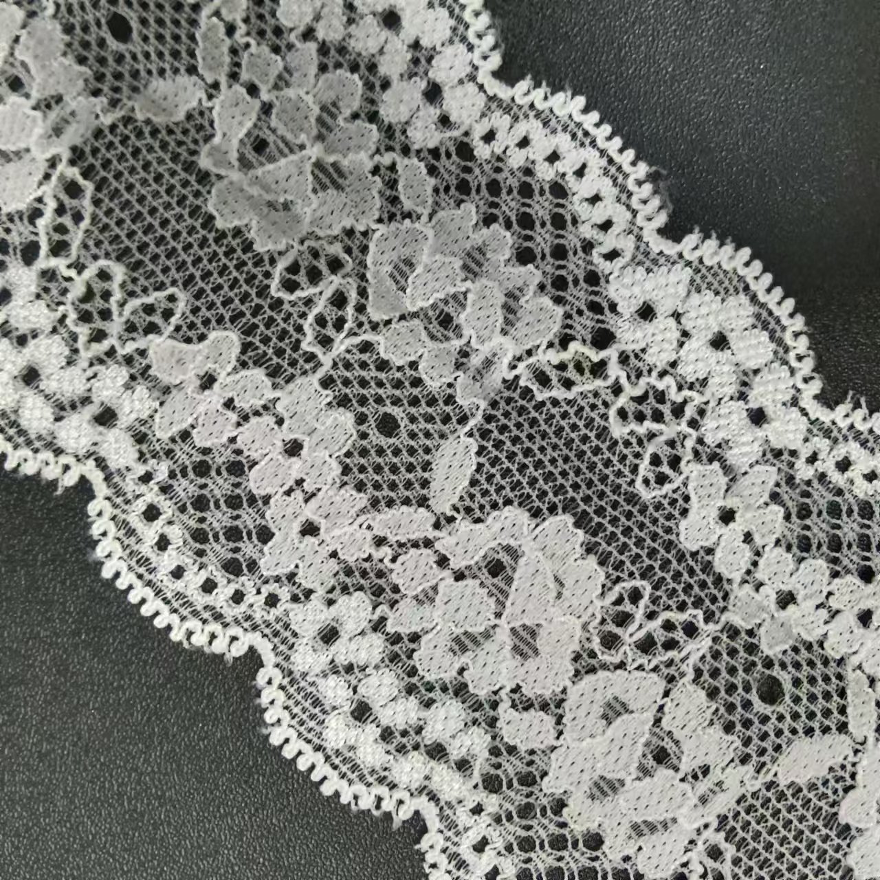 Hot Sale White Voile Nylon Spandex Lace Trim Elastic Tulle Hollowed Flower Lace Women's Underwear Accessories