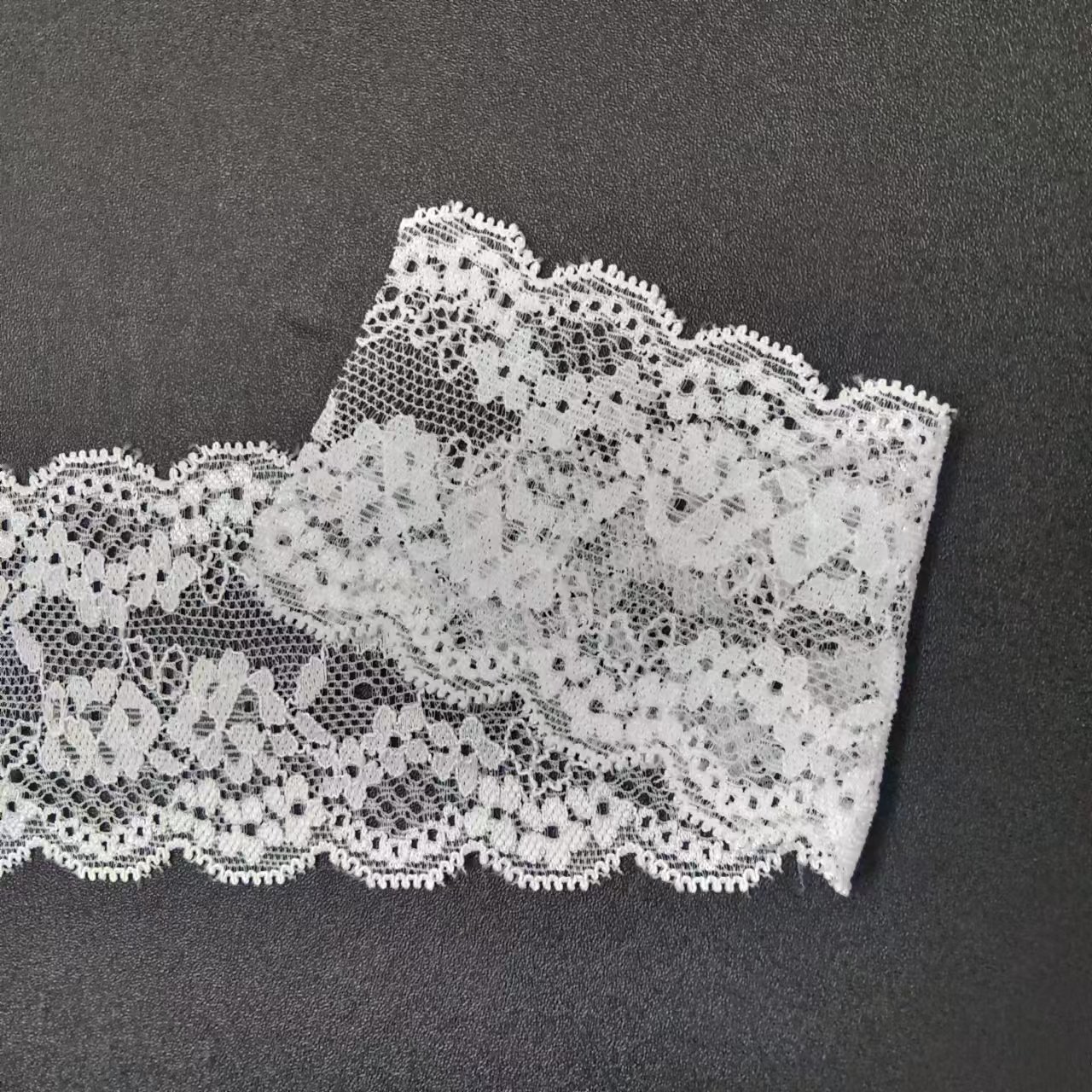 Hot Sale White Voile Nylon Spandex Lace Trim Elastic Tulle Hollowed Flower Lace Women's Underwear Accessories
