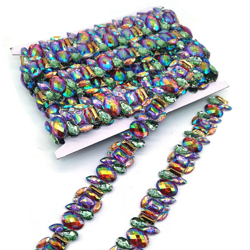 Crystal Motif Strass Hot Fix Rhinestone Trim With Rhinestones For 2025 Carnival Performance Dresses