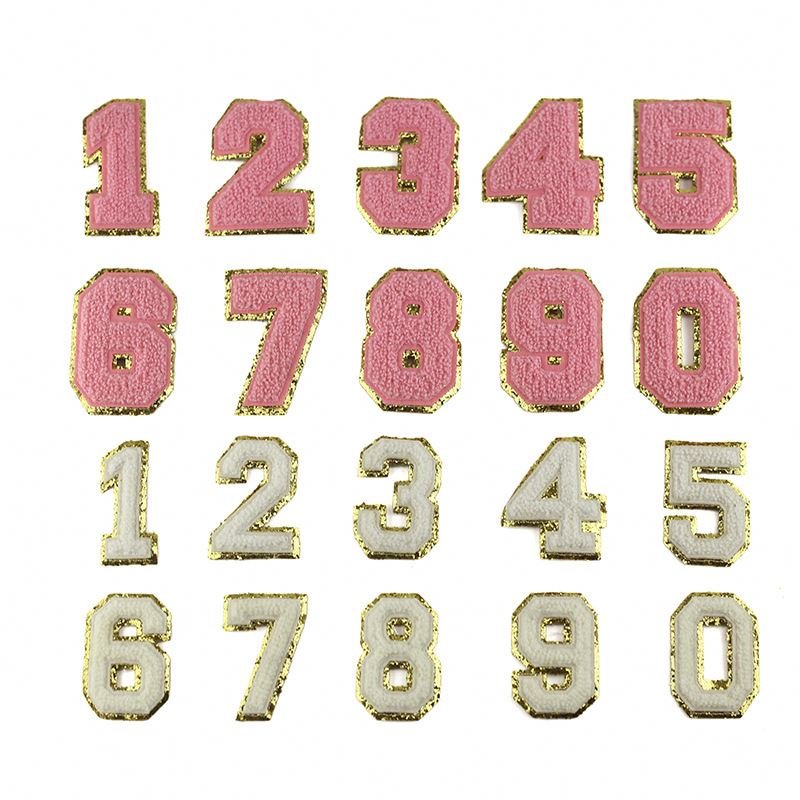 Stock Multi Color Black Self Adhesive with 3M Sticker Fuzzy Glitter Trim Iron Stick A-Z Alphabet Letters DIY Embroidered Patches