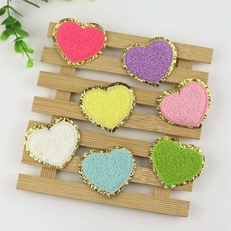 Stock Multi Color Black Self Adhesive with 3M Sticker Fuzzy Glitter Trim Iron Stick A-Z Alphabet Letters DIY Embroidered Patches