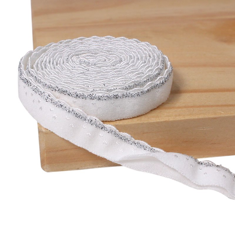 Wholesale jacquard webbing tape custom lace scalloped elastic trim