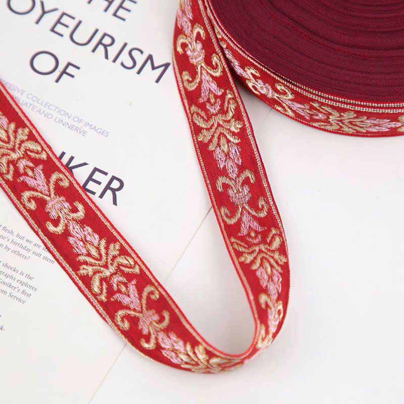Wholesale 3cm Custom Recycled Material Polyester Nylon webbing custom embroidery jacquard webbing for shorts