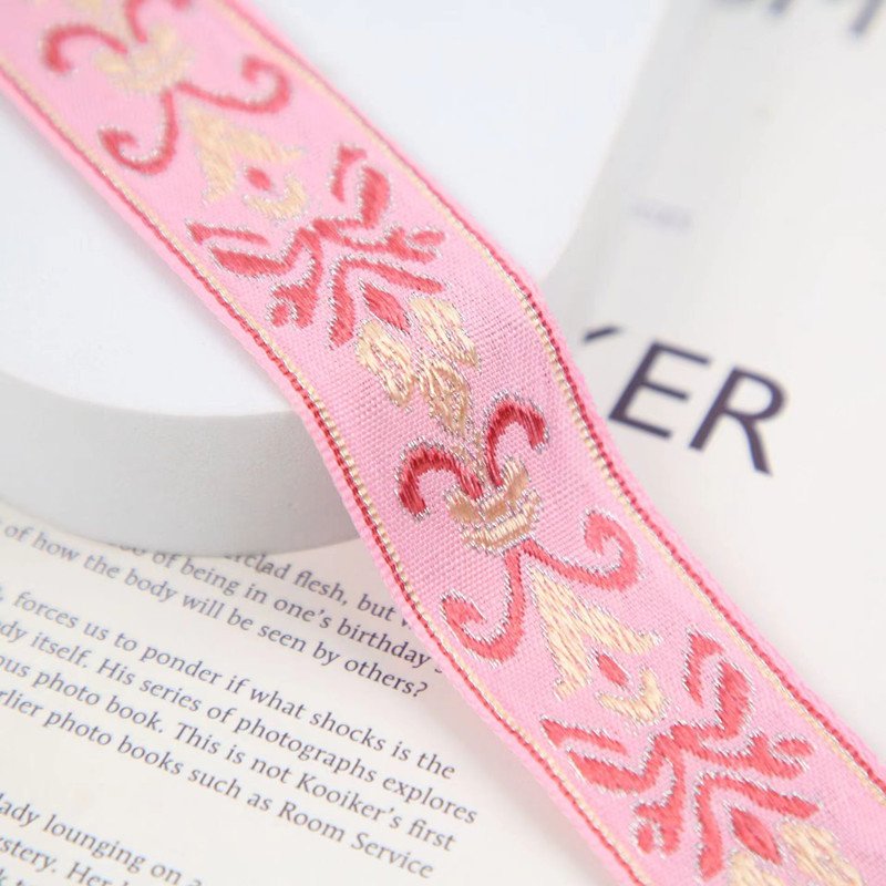 Wholesale 3cm Custom Recycled Material Polyester Nylon webbing custom embroidery jacquard webbing for shorts