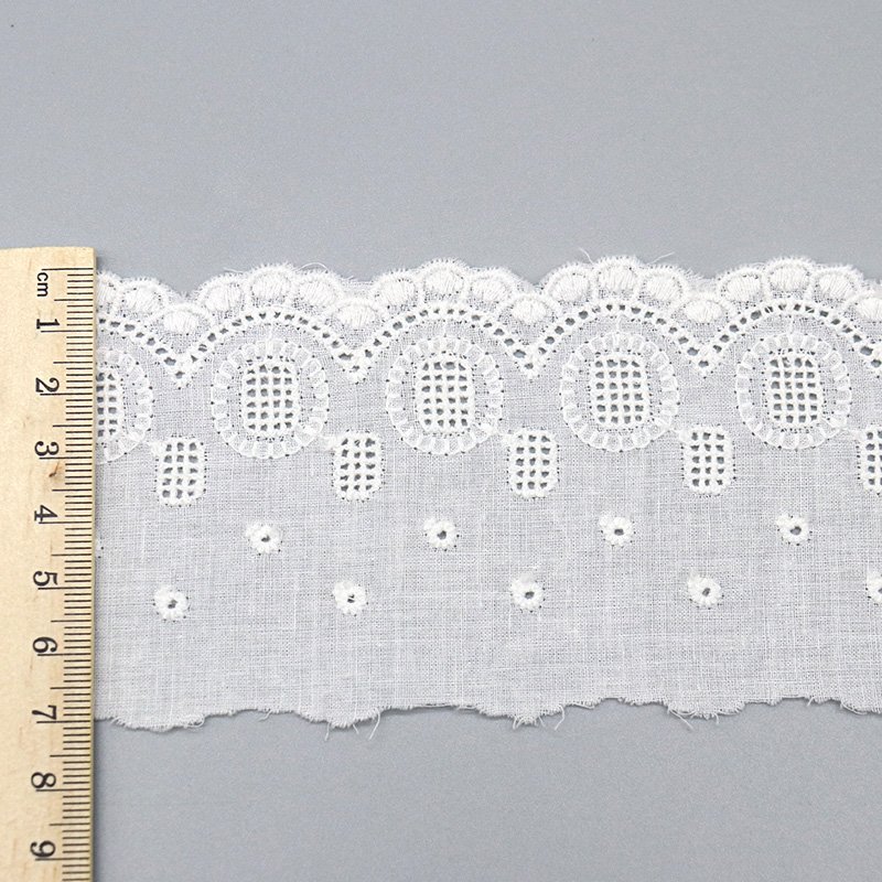 fashion designer skin-friendly embroidered lace trim customized pattern cotton lace trim for kids clothing