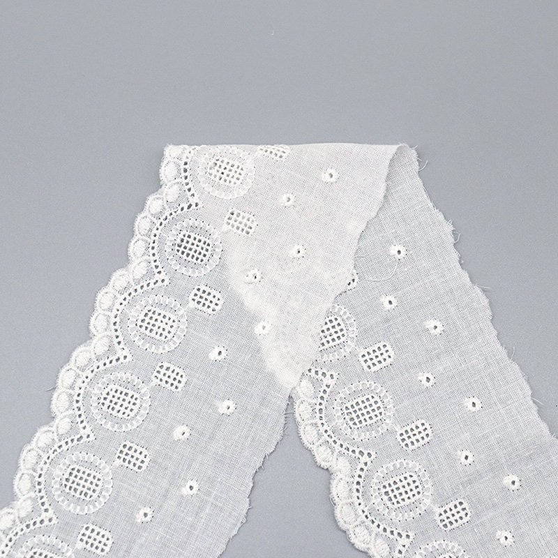 fashion designer skin-friendly embroidered lace trim customized pattern cotton lace trim for kids clothing