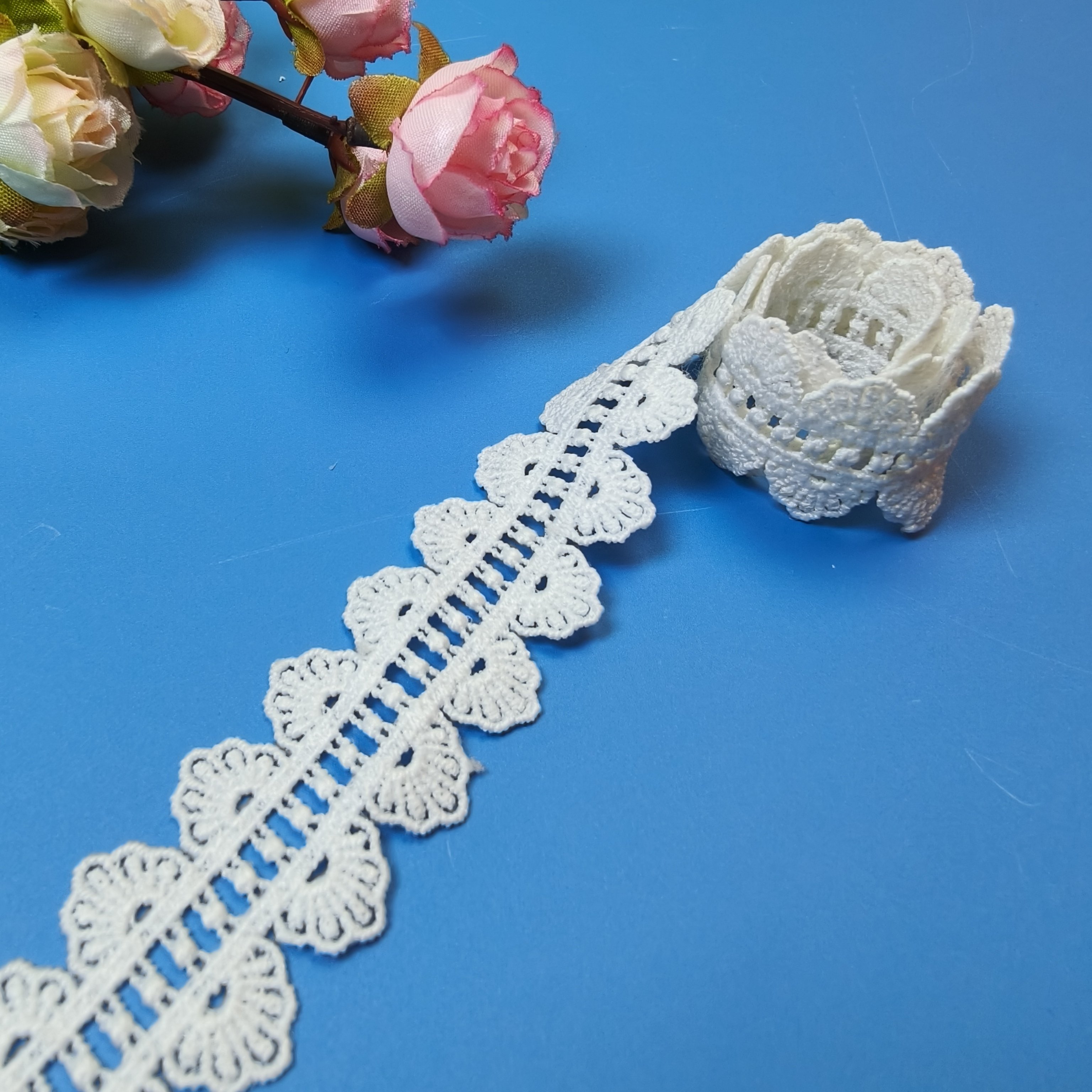 Hot Sale French Flower Trim Border Trimming Water Soluble Lace Trim
