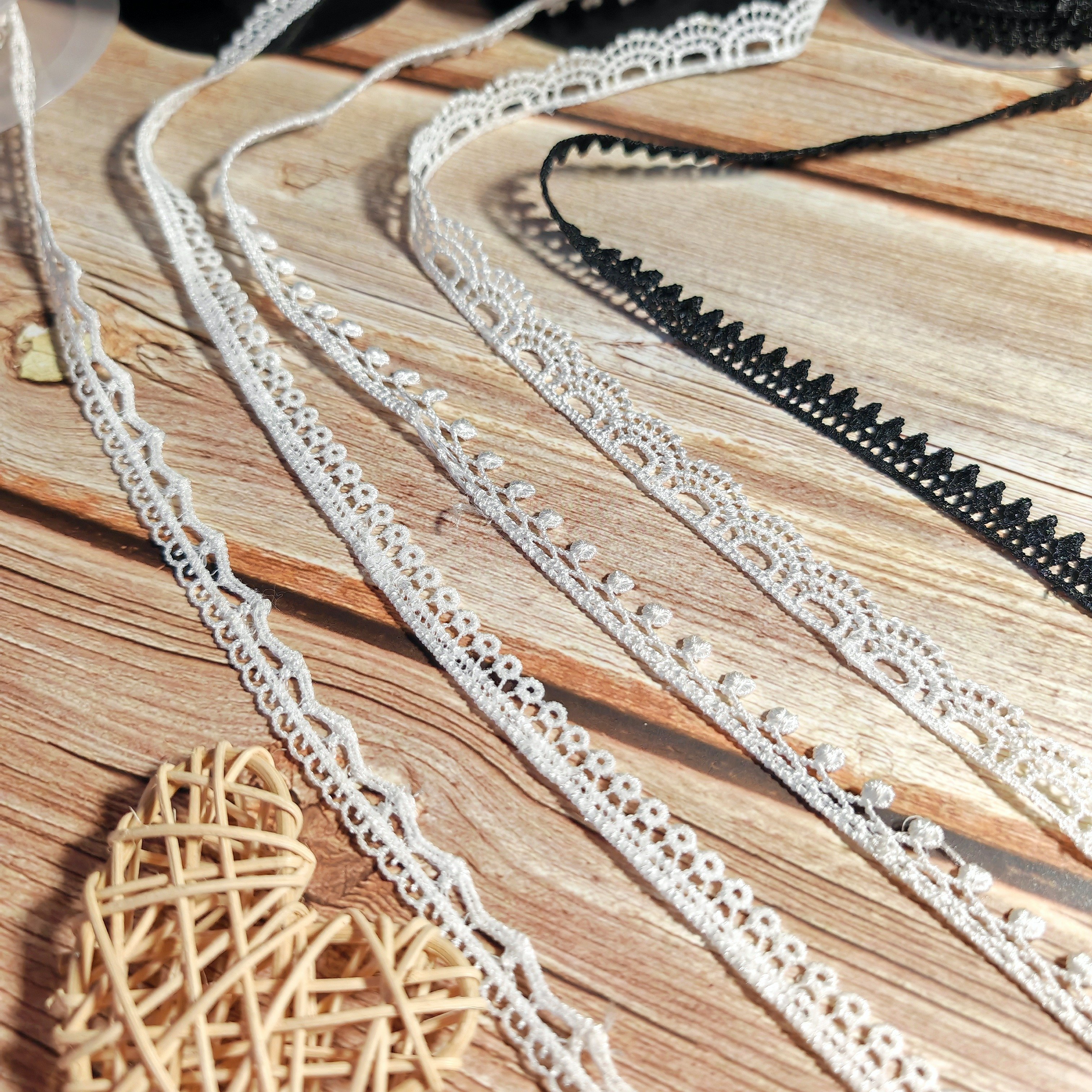 Narrow lace trim white water soluble Trim low price low price latest african lace fabric embroidery for hijab