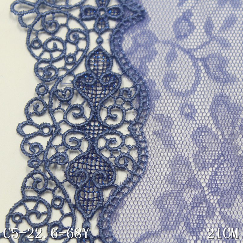 Stock Lingerie Popular 21cm nude Tulle Embroidered floral encaje Lace Trim Perforation Lace Fabric For Women Dress accessories