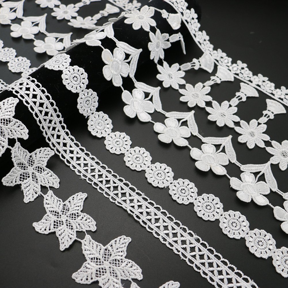 Customized Embroidery Polyester Guipure Lace Trim Ribbon for Garment