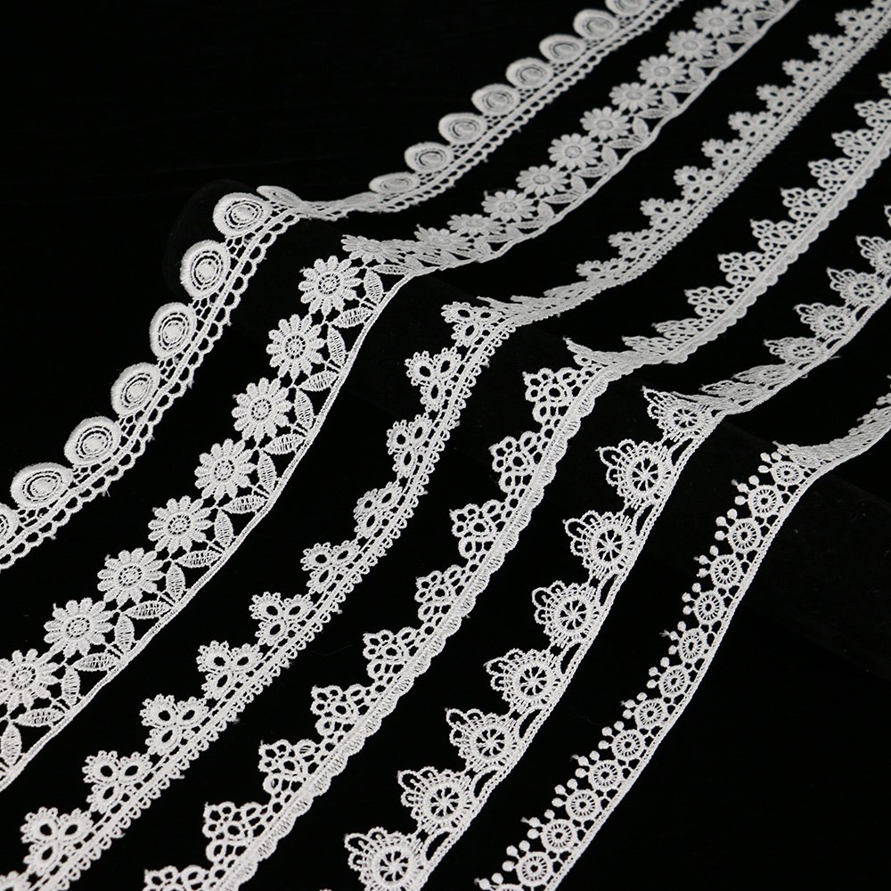 Customized Embroidery Polyester Guipure Lace Trim Ribbon for Garment