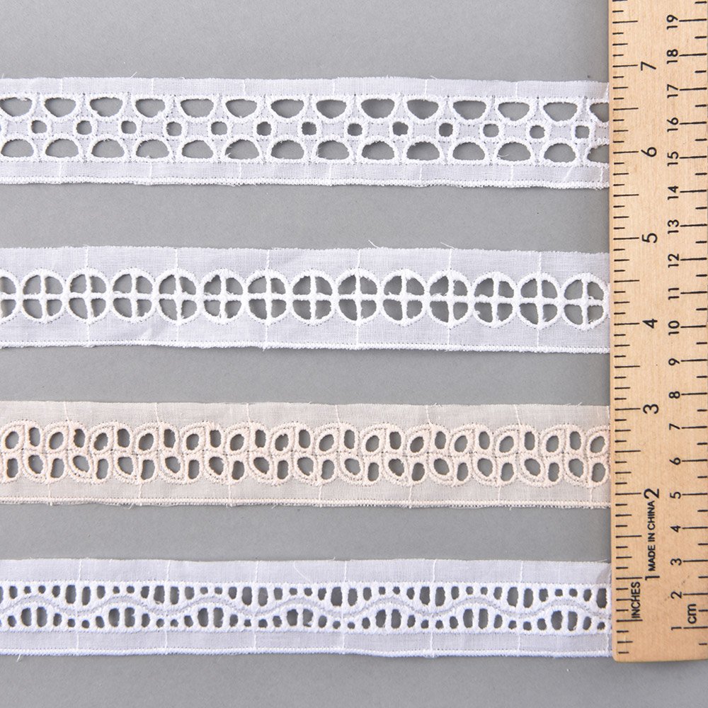 Wholesale Factory Lower Price Embroidered Cotton Lace Trim with Assorted Patterns for Decorations DIY