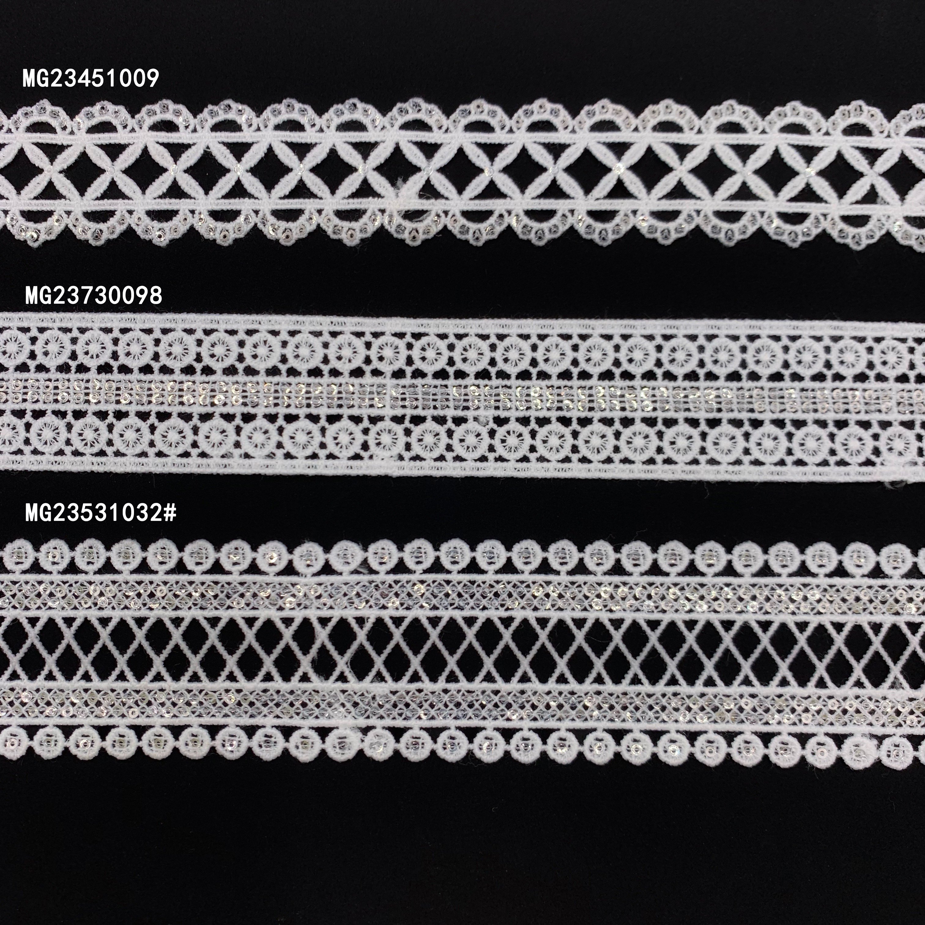 China Factory Price Guarnio De Renda White Milky Chemical Embroidery Lace Trim