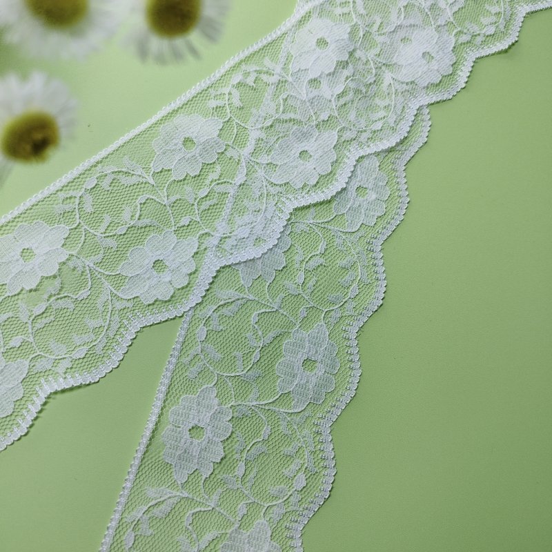 Hot Sale French Border Lace Trimming Inelastic Knitted Nylon Lace Edge