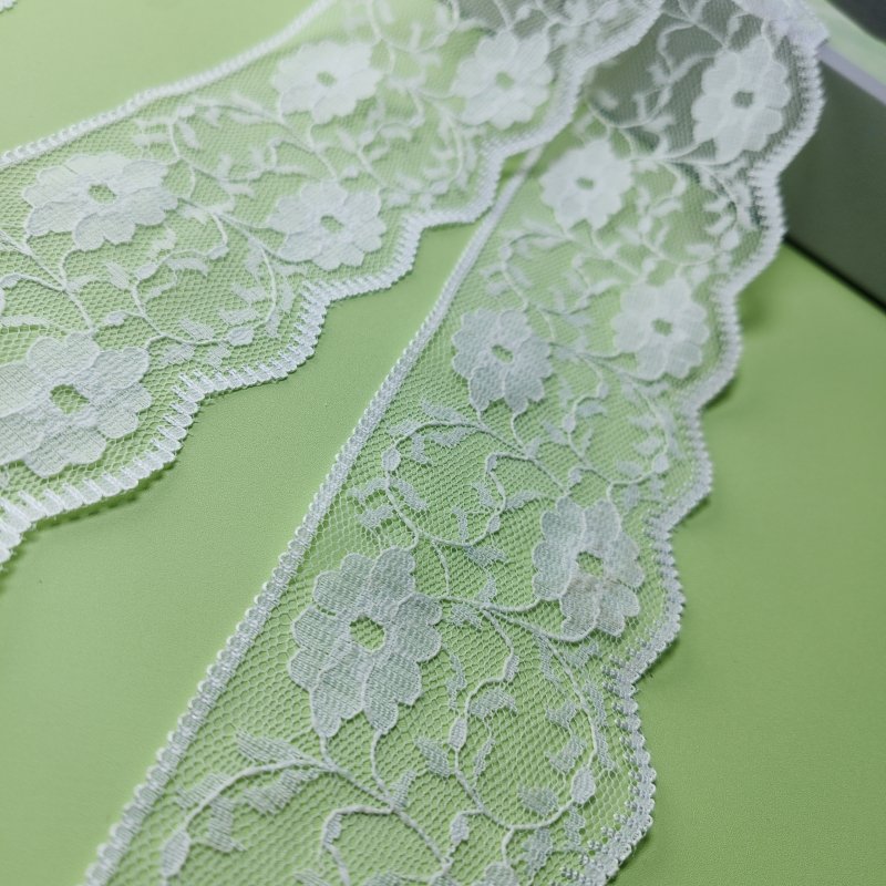 Hot Sale French Border Lace Trimming Inelastic Knitted Nylon Lace Edge