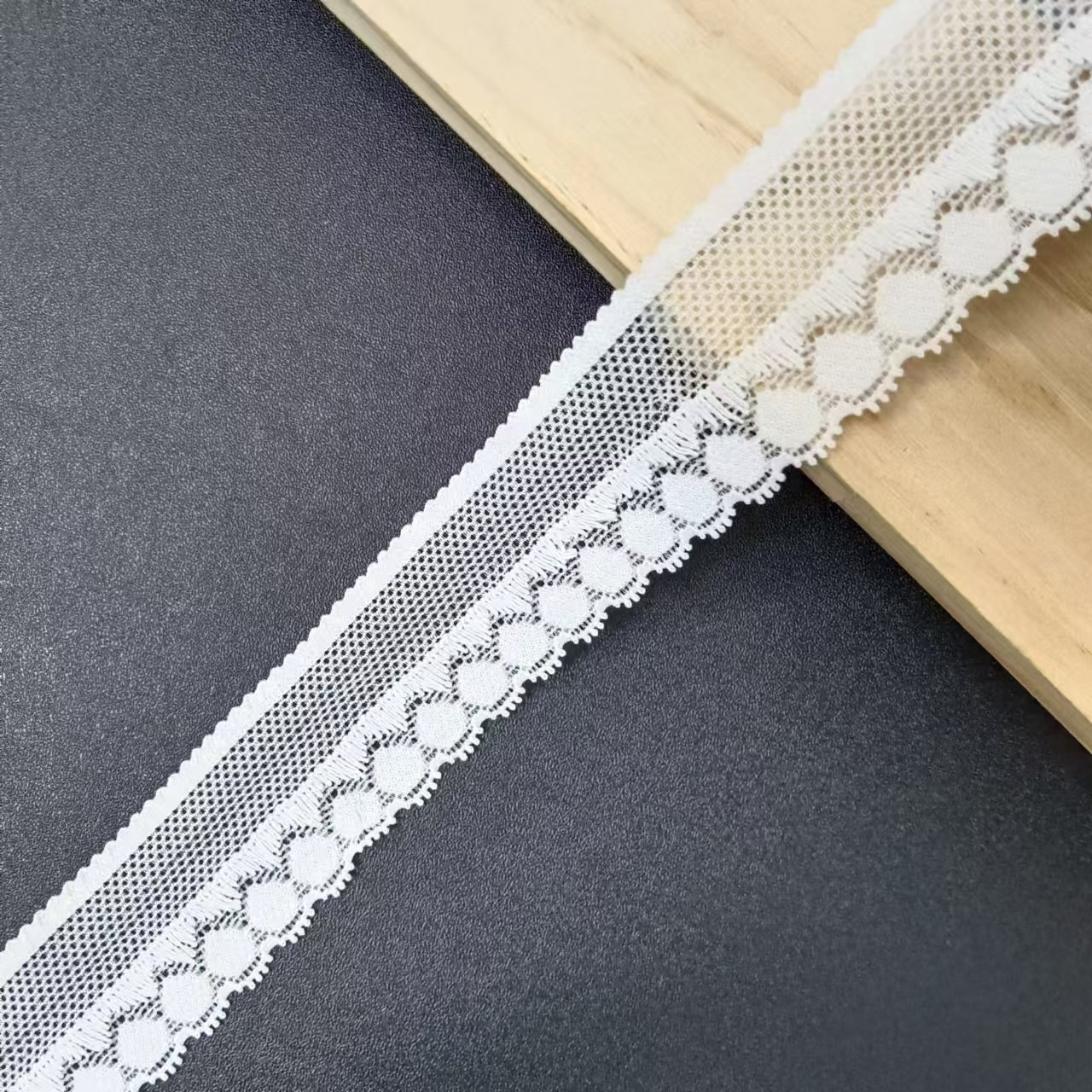 2024 New White Voile Nylon Spandex Lace Fabrics Women's Bra Underwear Roll Knitted Elastic Laces Lace Trim