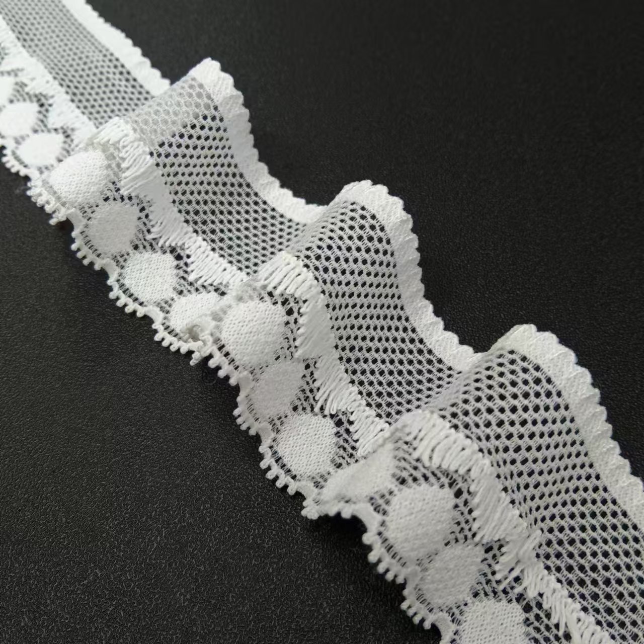 2024 New White Voile Nylon Spandex Lace Fabrics Women's Bra Underwear Roll Knitted Elastic Laces Lace Trim